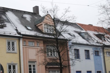 the snow lined homes at Schwabing,Munich