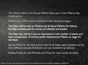madras quiz poster